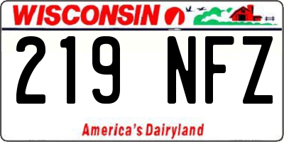 WI license plate 219NFZ