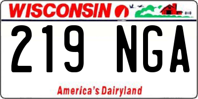 WI license plate 219NGA