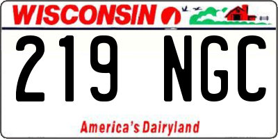 WI license plate 219NGC