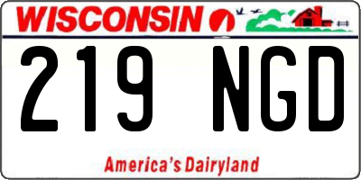 WI license plate 219NGD