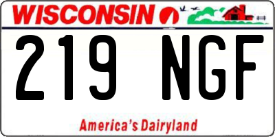 WI license plate 219NGF