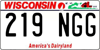 WI license plate 219NGG