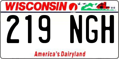 WI license plate 219NGH
