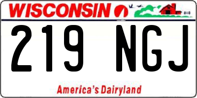 WI license plate 219NGJ