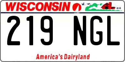 WI license plate 219NGL