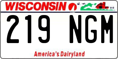 WI license plate 219NGM