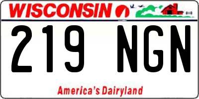 WI license plate 219NGN