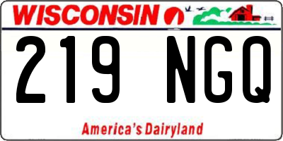 WI license plate 219NGQ