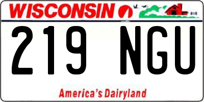 WI license plate 219NGU