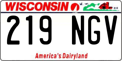 WI license plate 219NGV