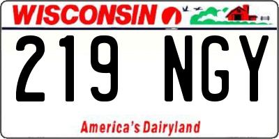 WI license plate 219NGY