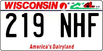 WI license plate 219NHF