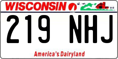 WI license plate 219NHJ