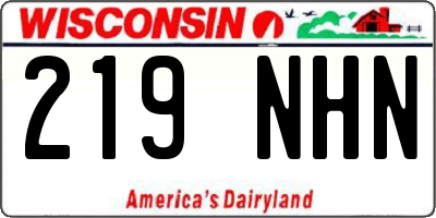 WI license plate 219NHN