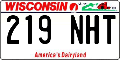 WI license plate 219NHT