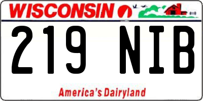 WI license plate 219NIB