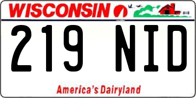 WI license plate 219NID