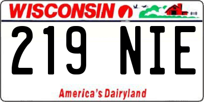 WI license plate 219NIE