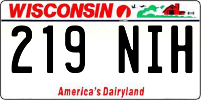 WI license plate 219NIH