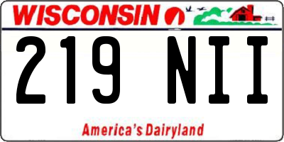 WI license plate 219NII