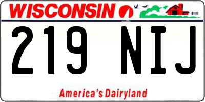 WI license plate 219NIJ