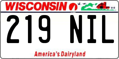 WI license plate 219NIL