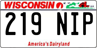 WI license plate 219NIP