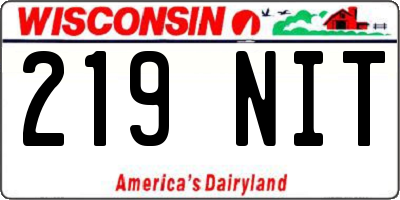 WI license plate 219NIT
