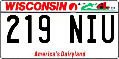 WI license plate 219NIU