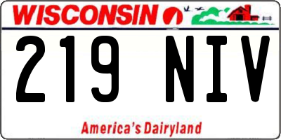 WI license plate 219NIV
