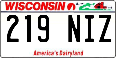 WI license plate 219NIZ
