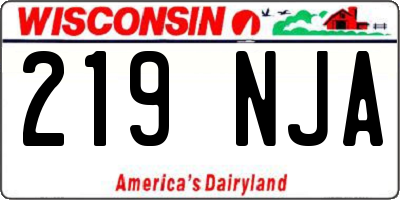 WI license plate 219NJA