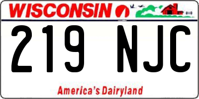WI license plate 219NJC