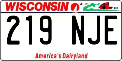 WI license plate 219NJE