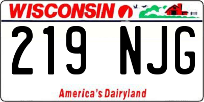 WI license plate 219NJG
