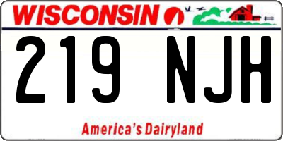WI license plate 219NJH