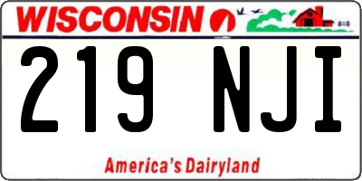 WI license plate 219NJI