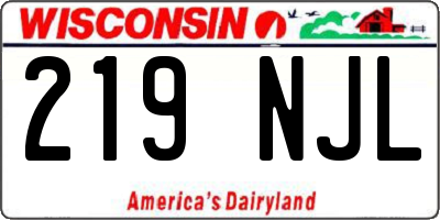 WI license plate 219NJL