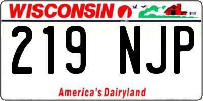 WI license plate 219NJP