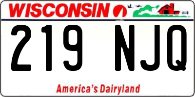 WI license plate 219NJQ