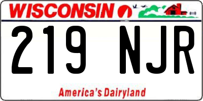 WI license plate 219NJR