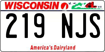 WI license plate 219NJS