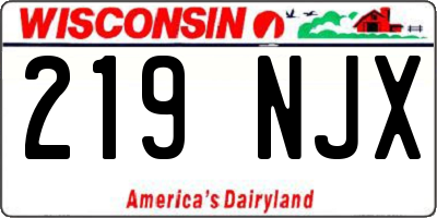 WI license plate 219NJX