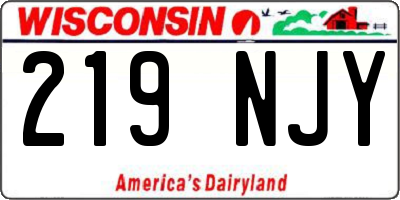 WI license plate 219NJY