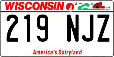 WI license plate 219NJZ