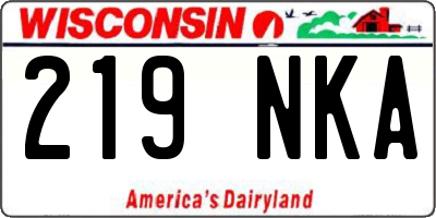 WI license plate 219NKA