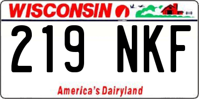 WI license plate 219NKF