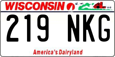 WI license plate 219NKG