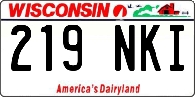 WI license plate 219NKI