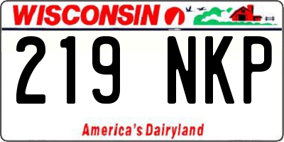 WI license plate 219NKP